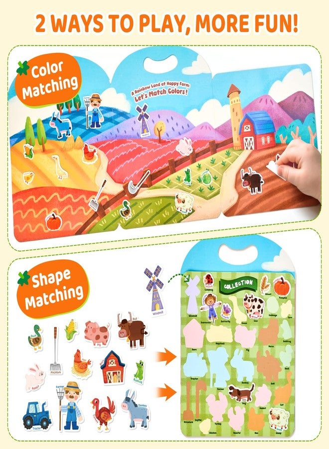 JoyCat Reusable Sticker Book Set (3-Pack): Farm, Pizza-Making, Weather - 90 Pcs Stickers for Toddlers, Kids Sticker Activity Book, Road Trip Travel Toys, Birthday Gifts for Boys and Girls - Image 5